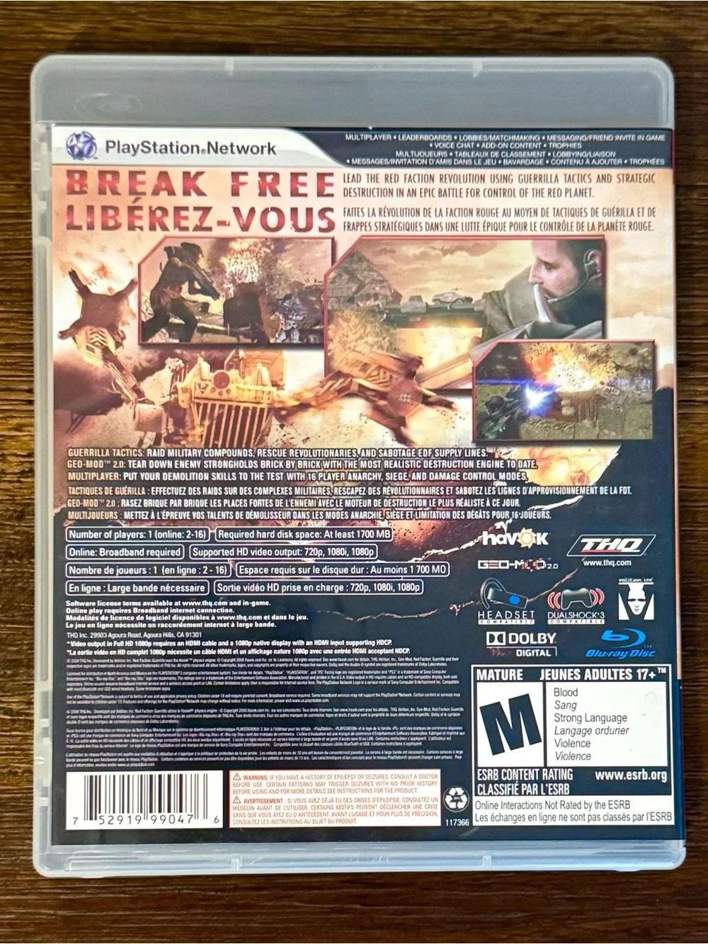 Red Faction Guerrilla Sony PlayStation 3 PS3 CIB RARE OG Retro Auto VI Complete